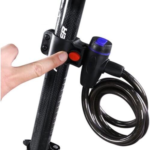 Bike Cycle Heavy Duty Coil Combination Security Lock Steel Spiral Cable Bicycle Lock with Mounting Bracket