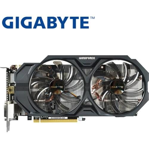 GIGABYTE Video Card Original GTX 760 2GB 256Bit GDDR5 Graphics Cards for nVIDIA Geforce VGA Cards GTX760 Dvi Hdmi game Used