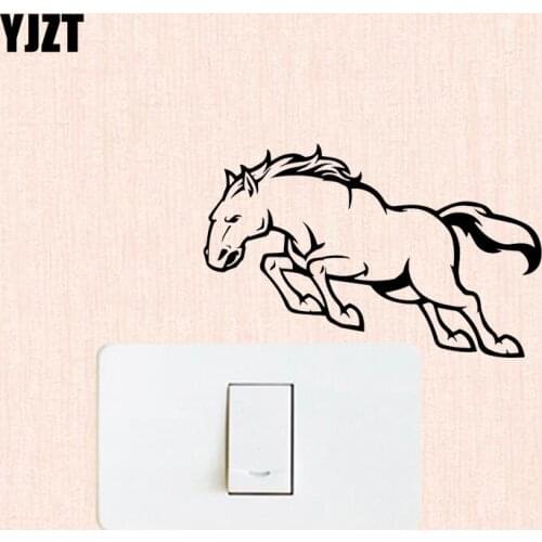 YJZT Cartoon Pattern Wall Vinyl Decal Home Decor Switch Stickers Funny Animal Horse 17SS0403