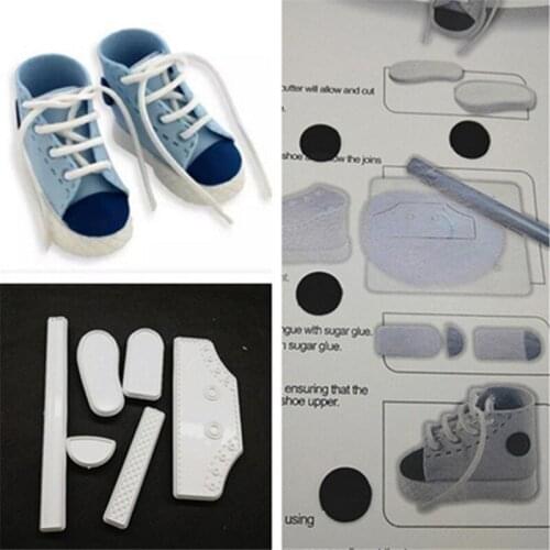 1 Set Baby Shoes DIY Cake Fondant Mold High Cut Sneaker Fondant Cake Decorating Baking Tool Mould Cake Tools Accessories