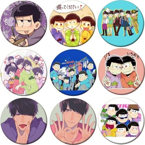 1pcs Anime Osomatsu Cosplay Badge Cartoon Karamatsu Choromatsu Ichimatsu Jyushimatsu Brooch Pins Collection Badges for Backpacks