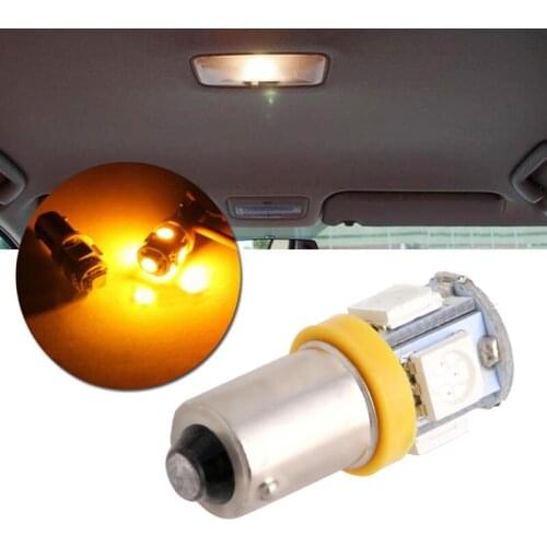 1Pc T11 BA9S 5050 5-SMD LED Bulb Car Lamp 12V T4W 3886X H6W 363 Yellow Light 28GC