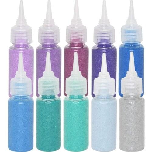 10pcs Assorted Colors DIY Bottle Color Sand Kit Craft/Terrarium Sand Art Sand Painting Sand Drawing Toy for Kids - Blues