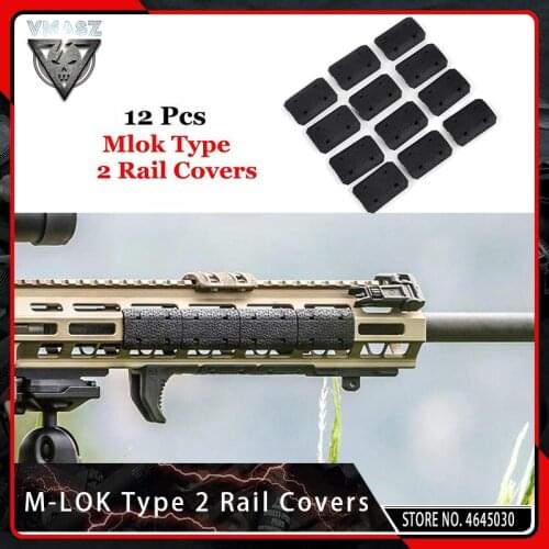 VMASZ 12PCS Tactical Mlok Type 2 Rail Covers eMag Pul Type for M-lok SLOT System Rail Panel for Outdoor Hunting Wargame Mount