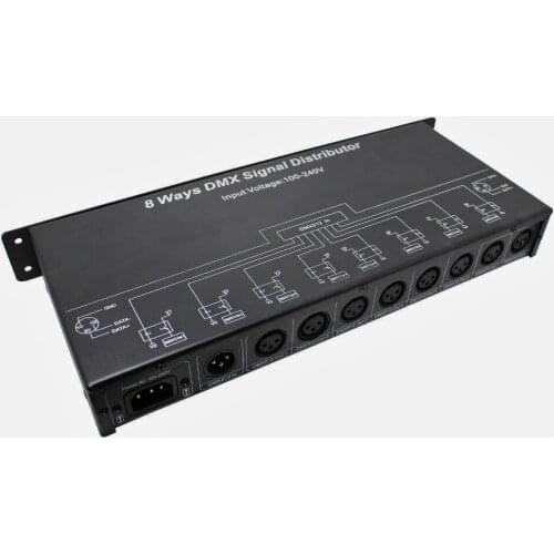 AC110V~220V 8 Channel DMX512 controller/amplifier/Splitter/DMX signal repeater/8 output ports DMX signal distributor DMX128