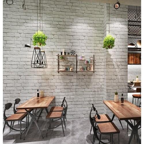 3D White Brick Wallpaper Roll Waterproof PVC Vinyl Tile Wall Paper for Hotel Bathroom Background Wall Papel De Parede 10Mx53CM