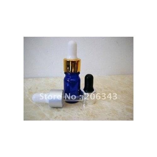 5ml blue essential oil bottle with glass dropper,electronic aluminum cap for cosmeticl packaging