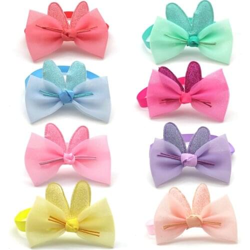 50/100 Pc Puppy Dog Accessories Cute Rabbit Pet Dog Cat Bowties Adjustable Puppy Dog Collar Bow Tie Necktie Dog Supplies Dog Bow