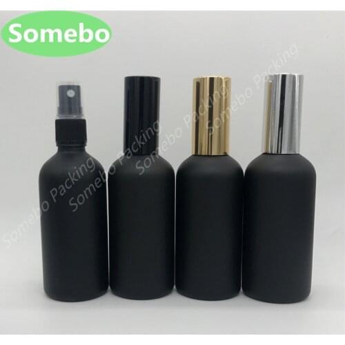 500 x 100ML Empty Matte Black Glass Spray Bottle Glass Bottle with Fine Mist Sprayers for Essential oil Black Glass Bottles