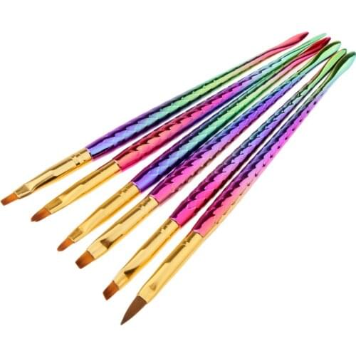 6 Pieces Professional Nail Art UV Gel Design Pen Polish Brush Dotting Drawing