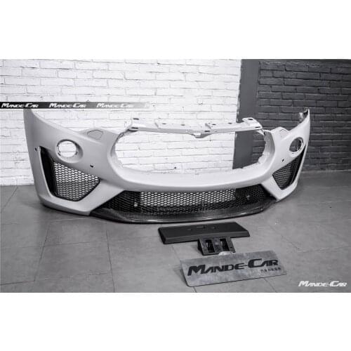 Maserati Accsesories Upgrade To New Trofeo Style Front Bumper with Carbon Fiber lip For levante Bodykit