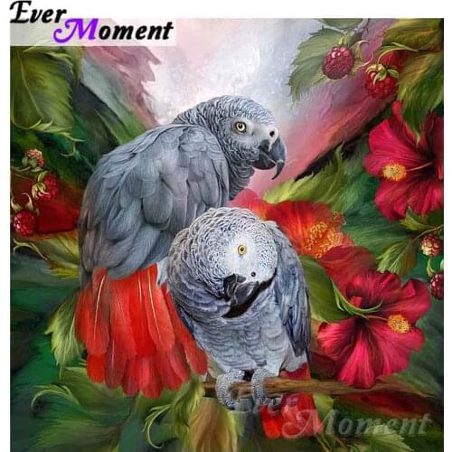 Ever Moment 5D DIY Diamond Painting Lover Parrot Diamond Mosaic Full Square Drills Artwork Home Decoration Rhinestone ASF1230