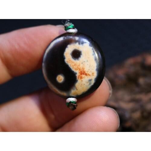 AsL Treasure Magic Power Tibetan old Agate Harmonious Yin Yang dZi Bead Amulet Fit For Making Bracelet Timestown UPD22Asw