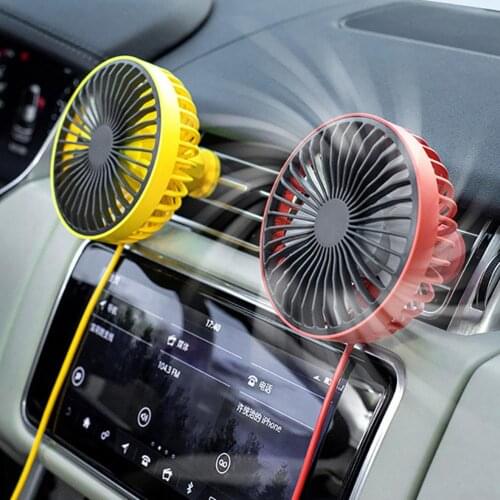 360 Degree Rotatable Car Air Vent Mount USB Cooling Fan Cooler with LED Light