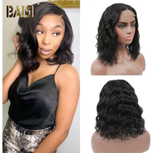BAISI Bob Wig Lace Front Human Hair Wigs Pre Plucked 613 Blonde Body Wave Lace Front Wig 13x4 Frontal Wig 4x4 Lace Closure Wig
