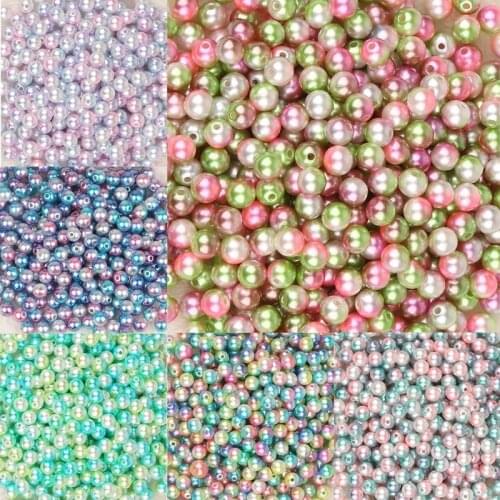 4/6/8/10mm Multicolor Plastic ABS Imitation Pearl Beads Round Loose Beads For Clothing Hair Ornament Craft Accessories Making