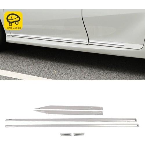 CarMango Car Accessories Door Side Sill Pad Chrome Trim Cover Frame Sticker Decoration Mouldings for Toyota Camry XV70 2017-2020