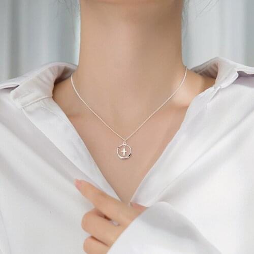 MIQIAO 925 Silver Cross Neck Chains Necklace Gifts For Women Pendant Choker Jewelry Sterling Female Accessories Fashion 2020