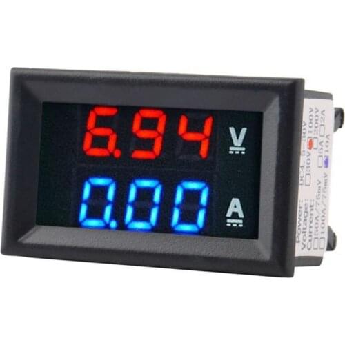 Digital Voltage Meter Dc100V 10A Voltmeter Ammeter Blue+Red Led Amp Dual
