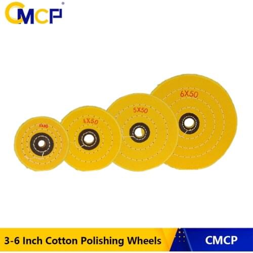 CMCP 1pc Cotton Polishing Wheels 3"/4"/5"/6" Cloth Buffing Wheel Grinder For Jewelry Wood Metal Polishing Abrasive Tools