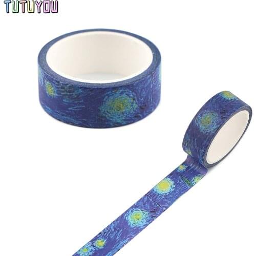 PC1852 Van Gogh Art Star Pattern Painting Washi Tape Set Adhesive Tape DIY Decoration Scrapbooking Diary Tape Stationery Supply