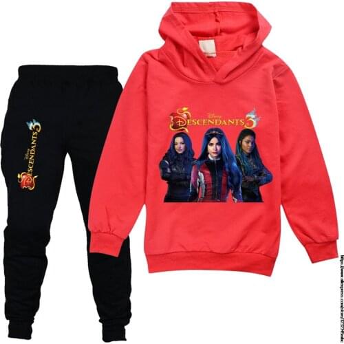 Kids Girl Fall Clothes Girls Outfits 2021 Hooded Sweater + Casual Pants Cotton Descendant 3 Boys Hoodies Set Girls cosplay