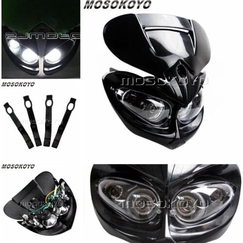 Motorcycle Dirt Bike Motocross Supermoto Headlight Black Fairing for Yamaha Honda Kawasaki WR250R WR250X SX EXC WR 450 250