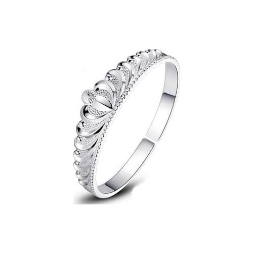 Hot sale promotion 2016 new fashion imperial crown design 925 sterling silver ladies`bangle wholesale wedding gift