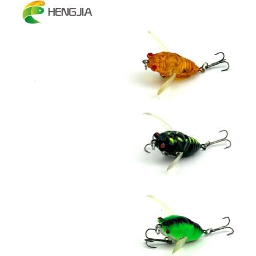 HENGJIA Cicada Insects Fishing 1pc Hard Plastic Lures Baits Wobblers Bass Pesca Fishing Tackles 4cm 6.4g