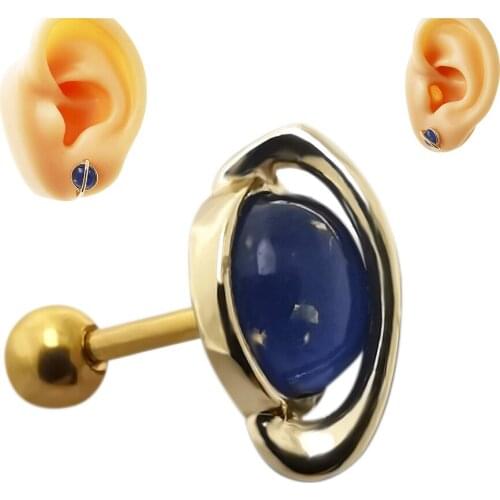 JHJT Ear Cartilage Earrings Bar 16G Surgical Steel CZ Air Blue Helix Tragus Studs Earrings Piercing Women Men