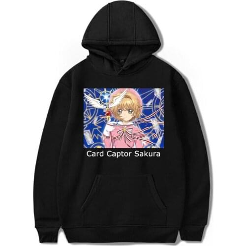 Sakura Card Captor Japan Anime Hoodie Women Men Tops Hip Hop Sweatshirts Harajuku Thin Velvet Warm Coat Printed Hooded Tracksuit
