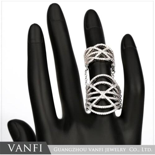 Kfvanfi Unique Design Silver Color Brass Copper Rings For Women Fashion Cubic Zirconia Jewelry Ladies Ring Women Accessories
