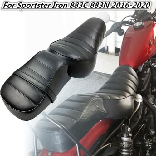 Motorcycle Leather Solo Seat Drive Saddle Front Seat Rear Passenger Seat For Sportster Iron 883 XL883N 2016-2020
