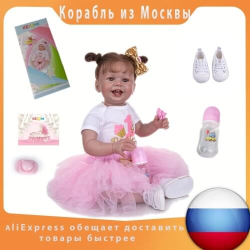 Bebe Boneca 27 Inch Smile Face Reborn Baby Dolls Rooted Hair Lifelike Newbron Toddler Doll Toys For Kids Birthday Gifts