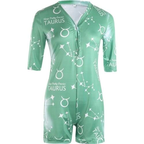2020 Hot Sale Women Jumpsuit Bodycon Printed Playsuit Homwear Summer Pajamas Tracksuit Casual Bodysuit Constellation series