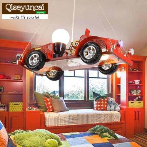 Qiseyuncai new car childrens room chandelier Creative personality clothing shop decoration lamp Boy room bedroom lamps