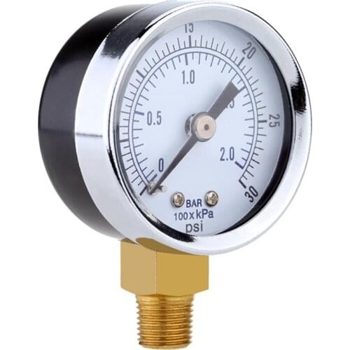 0-30PSI Air Compressor Gauge 2 Inch Face Side Mount 1/8 Inch NPT Hydraulic Air Pressure Compressed Gauge Tester Measurer