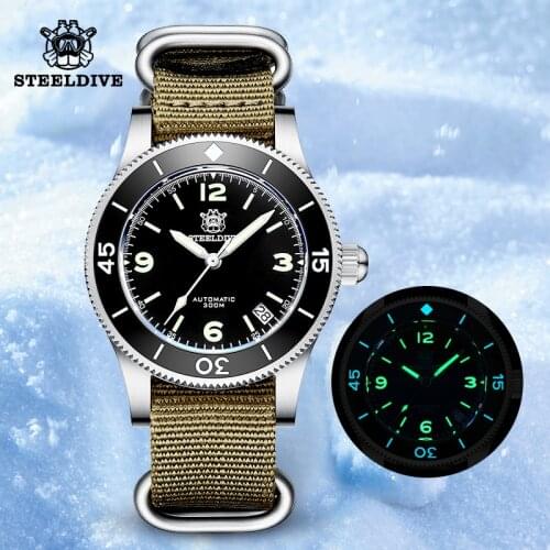 SteelDive New Arrival Diving Watch 2020 NH35 Sapphire 316L Stainless Steel Dive Watches For Men 300M Waterproof Automatic Watch