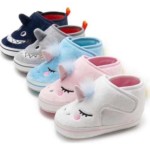 New 2020 Baby Shoes Boy Girls Shoes Soft Moccasins Pink Unicorn Toddler Newborn Shoes First Anti-slip Warm Infant Crib Shoes