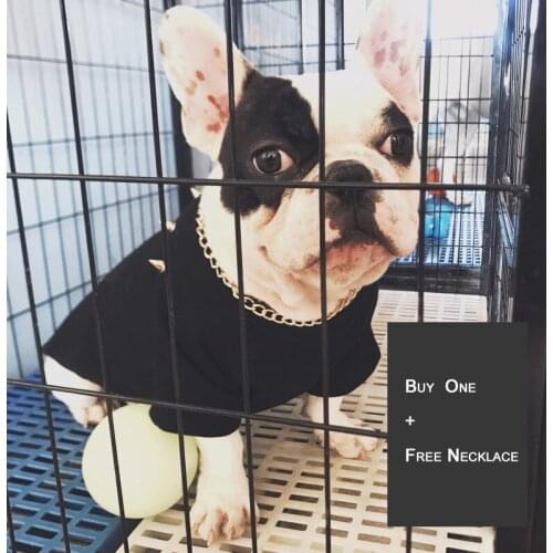 French bulldog dog clothes dog clothes for small dogs dog hoodies free necklace black dog hoodies rivet pet clothes 210302