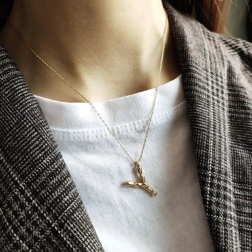 WTLTC Steampunk Drop Initial Letter Pendant Necklaces for Women 925 Sterling Sliver Layered Necklaces Custom Hammered Necklace