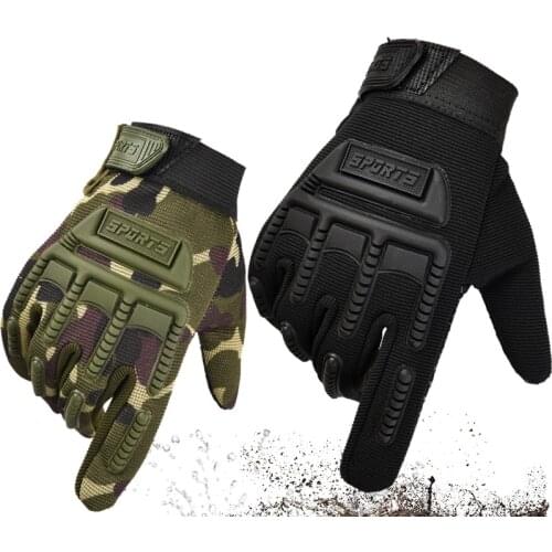 2PCS Full Finger Tactical Gloves Kids Anti-slip Hard Protect Gear Riding Gloves Camouflage Army Combat Glove For Child