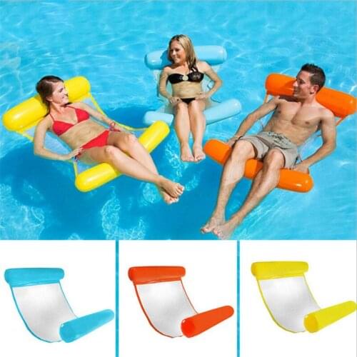 Floating Water Hammock Float Lounger Floating Toys Inflatable Floating Bed Chair Swimming Pool Foldable Inflatable Hammock Bed