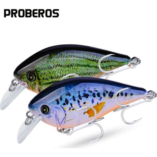 PROBEROS Hard Crankbait Fishing lure 7.6cm 12.5g Artificial Hard Swimbait 6# Treble Hook Crank Bass Bait Fishing Tackle