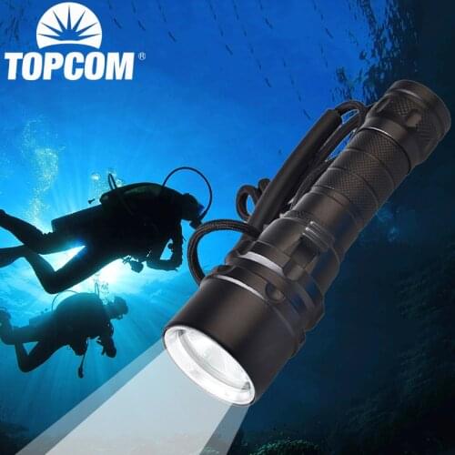 TOPCOM 10W CREE-L2 or XML-T6 LED Diving Flashlight Professional IP68 Scuba Diving Light Lantern Underwater 50M Searchlight Torch
