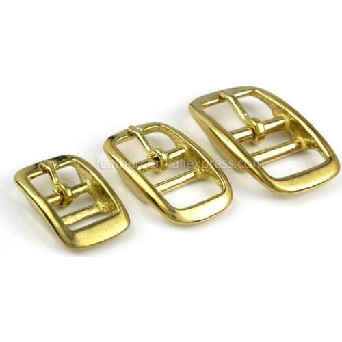 1pcs Solid Brass Belt Buckle Middle Center Bar Single Pin Belt Buckle Leather Craft Strap Belt 15mm/ 20mm/ 25mm