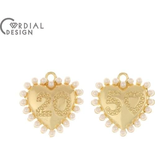Cordial Design 50Pcs 20*20MM Jewelry Accessorie/Love Shape/DIY Parts/Pendant For Earrings/Charms/Jewelry Findings & Components