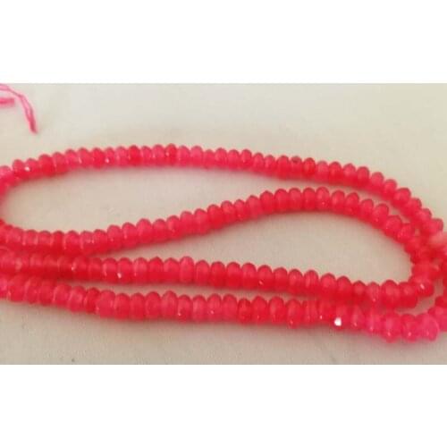 Loose beads new pink rounel faceted 4*2mm for making jewelry necklace 14inch FPPJ wholesale