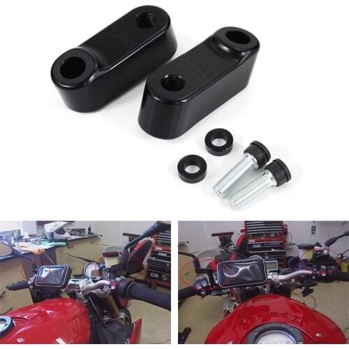 Motorcycle Rearview Mirrors Extension Riser Extend Adapter Fit for Aprilia Pegaso 650 Dorsoduro 750 RSV1000 Tuono V4 Shiver 750