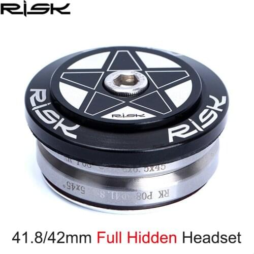RISK 28.6/41.8-41.8/30mm Bicycle Headset Built-in All Hidden Road & Fixed Gear Bike Bearing Headset for 28.6mm Straight Fork